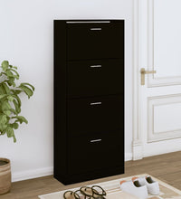 Schuhschrank Schwarz 63x24x147 cm Holzwerkstoff
