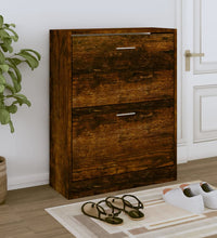 Schuhschrank Räuchereiche 63x24x81 cm Holzwerkstoff