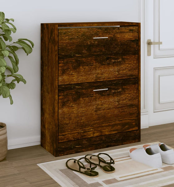 Schuhschrank Räuchereiche 63x24x81 cm Holzwerkstoff