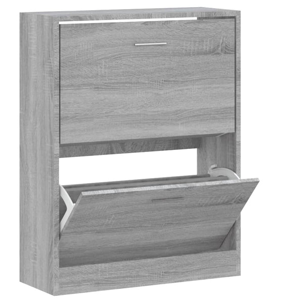 Schuhschrank Grau Sonoma 63x24x81 cm Holzwerkstoff