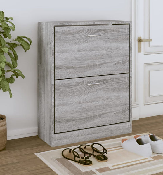 Schuhschrank Grau Sonoma 63x24x81 cm Holzwerkstoff
