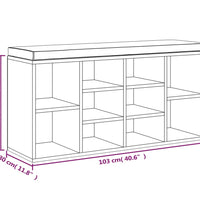 Schuhbank Schwarz 103x30x48 cm Holzwerkstoff