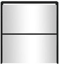 Schuhschrank mit Spiegel 2 Fächer Schwarz 63x17x67 cm