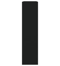 Schuhschrank mit Spiegel 2 Fächer Schwarz 63x17x67 cm