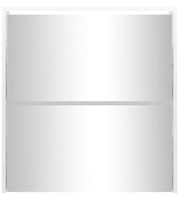 Schuhschrank mit Spiegel 2 Fächer Hochglanz-Weiß 63x17x67 cm