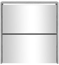 Schuhschrank mit Spiegel 2 Fächer Grau Sonoma 63x17x67 cm