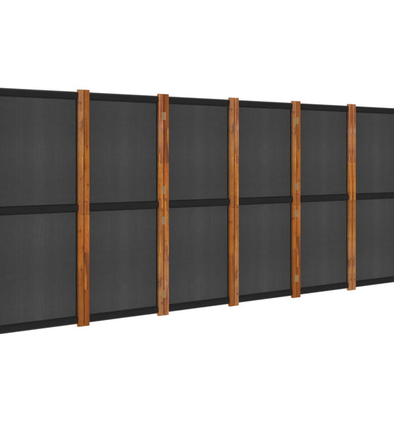 6-tlg. Raumteiler Schwarz 420x180 cm