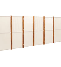 6-tlg. Raumteiler Cremeweiß 420x180 cm
