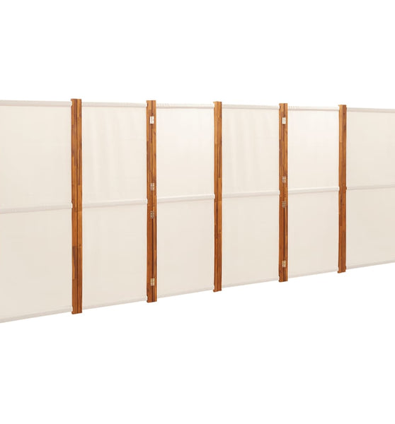 6-tlg. Raumteiler Cremeweiß 420x180 cm