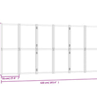 6-tlg. Raumteiler Cremeweiß 420x180 cm