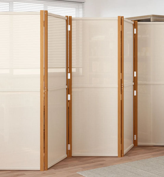 6-tlg. Raumteiler Cremeweiß 420x180 cm