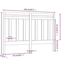 Kopfteil Weiß 166x4x100 cm Massivholz Kiefer