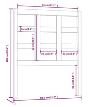 Kopfteil Grau 80,5x4x100 cm Massivholz Kiefer
