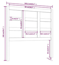 Bett-Kopfteil Grau 105,5x4x100 cm Massivholz Kiefer