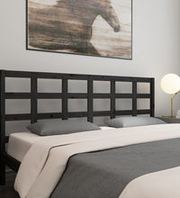 Bett-Kopfteil Schwarz 205,5x4x100 cm Massivholz Kiefer