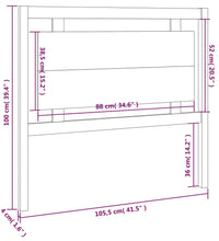 Kopfteil Schwarz 105,5x4x100 cm Massivholz Kiefer