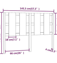 Kopfteil 145,5x4x100 cm Massivholz Kiefer