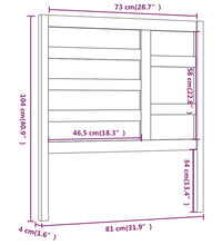 Bett-Kopfteil Grau 81x4x104 cm Massivholz Kiefer