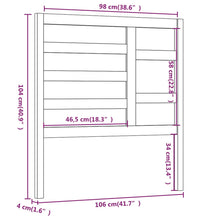 Bett-Kopfteil Grau 106x4x104 cm Massivholz Kiefer