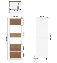 Kühlumbauschrank Grau Sonoma 60x57x207 cm Holzwerkstoff