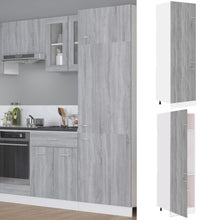 Kühlumbauschrank Grau Sonoma 60x57x207 cm Holzwerkstoff