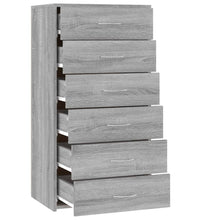 Sideboard mit 6 Schubladen Grau Sonoma 50x34x96cm Holzwerkstoff