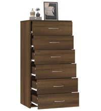 Sideboard mit 6 Schubladen Braun Eichen-Optik 50x34x96 cm