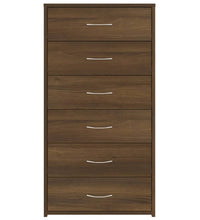 Sideboard mit 6 Schubladen Braun Eichen-Optik 50x34x96 cm