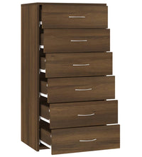 Sideboard mit 6 Schubladen Braun Eichen-Optik 50x34x96 cm