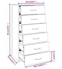Sideboard mit 6 Schubladen Braun Eichen-Optik 50x34x96 cm