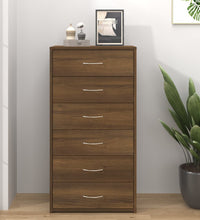 Sideboard mit 6 Schubladen Braun Eichen-Optik 50x34x96 cm