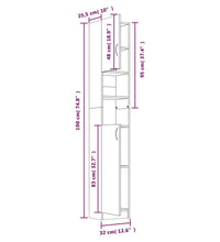 Badezimmerschrank Räuchereiche 32x25,5x190 cm Holzwerkstoff