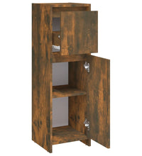 Badezimmerschrank Räuchereiche 30x30x95 cm Holzwerkstoff