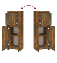 Badezimmerschrank Räuchereiche 30x30x95 cm Holzwerkstoff
