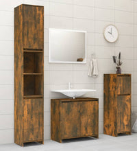 Badezimmerschrank Räuchereiche 30x30x95 cm Holzwerkstoff