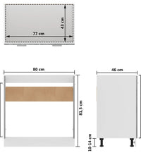 Spülenunterschrank Grau Sonoma 80x46x81,5 cm Holzwerkstoff