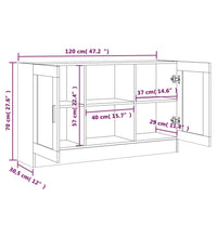 Sideboard Räuchereiche 120x30,5x70 cm Holzwerkstoff