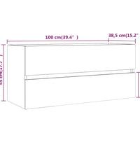 Waschbeckenunterschrank Grau Sonoma 100x38,5x45cm Holzwerkstoff