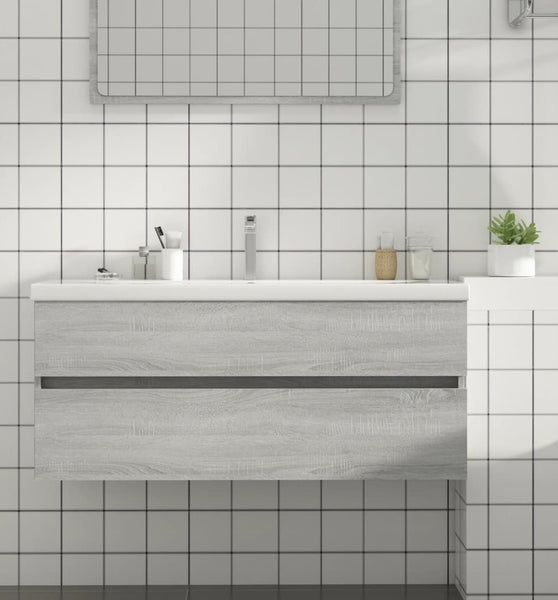 Waschbeckenunterschrank Grau Sonoma 100x38,5x45cm Holzwerkstoff