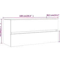Waschbeckenunterschrank Eiche-Optik 100x38,5x45cm Holzwerkstoff