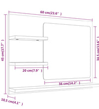 Badspiegel Braun Eiche-Optik 60x10,5x45 cm Holzwerkstoff