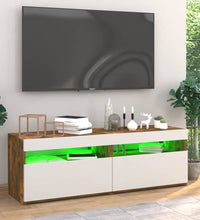 TV-Schränke 2 Stk. mit LED-Leuchten Räuchereiche 60x35x40 cm