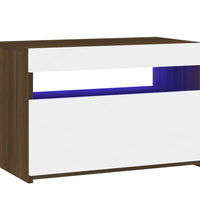 TV-Schrank mit LED-Leuchten Braun Eichen-Optik 60x35x40 cm
