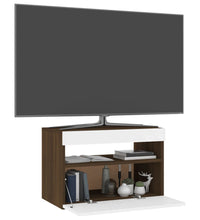 TV-Schrank mit LED-Leuchten Braun Eichen-Optik 60x35x40 cm
