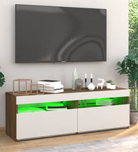 TV-Schränke 2Stk mit LED-Leuchten Braun Eichen-Optik 60x35x40cm