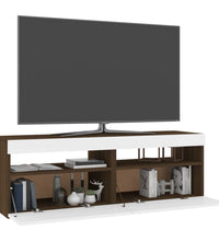 TV-Schränke 2Stk mit LED-Leuchten Braun Eichen-Optik 60x35x40cm