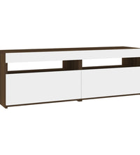 TV-Schränke 2Stk mit LED-Leuchten Braun Eichen-Optik 60x35x40cm