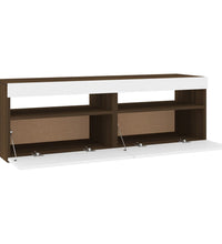 TV-Schränke 2Stk mit LED-Leuchten Braun Eichen-Optik 60x35x40cm