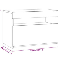 TV-Schränke 2Stk mit LED-Leuchten Braun Eichen-Optik 60x35x40cm