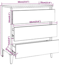 Sideboard Grau Sonoma 60x35x69 cm Holzwerkstoff